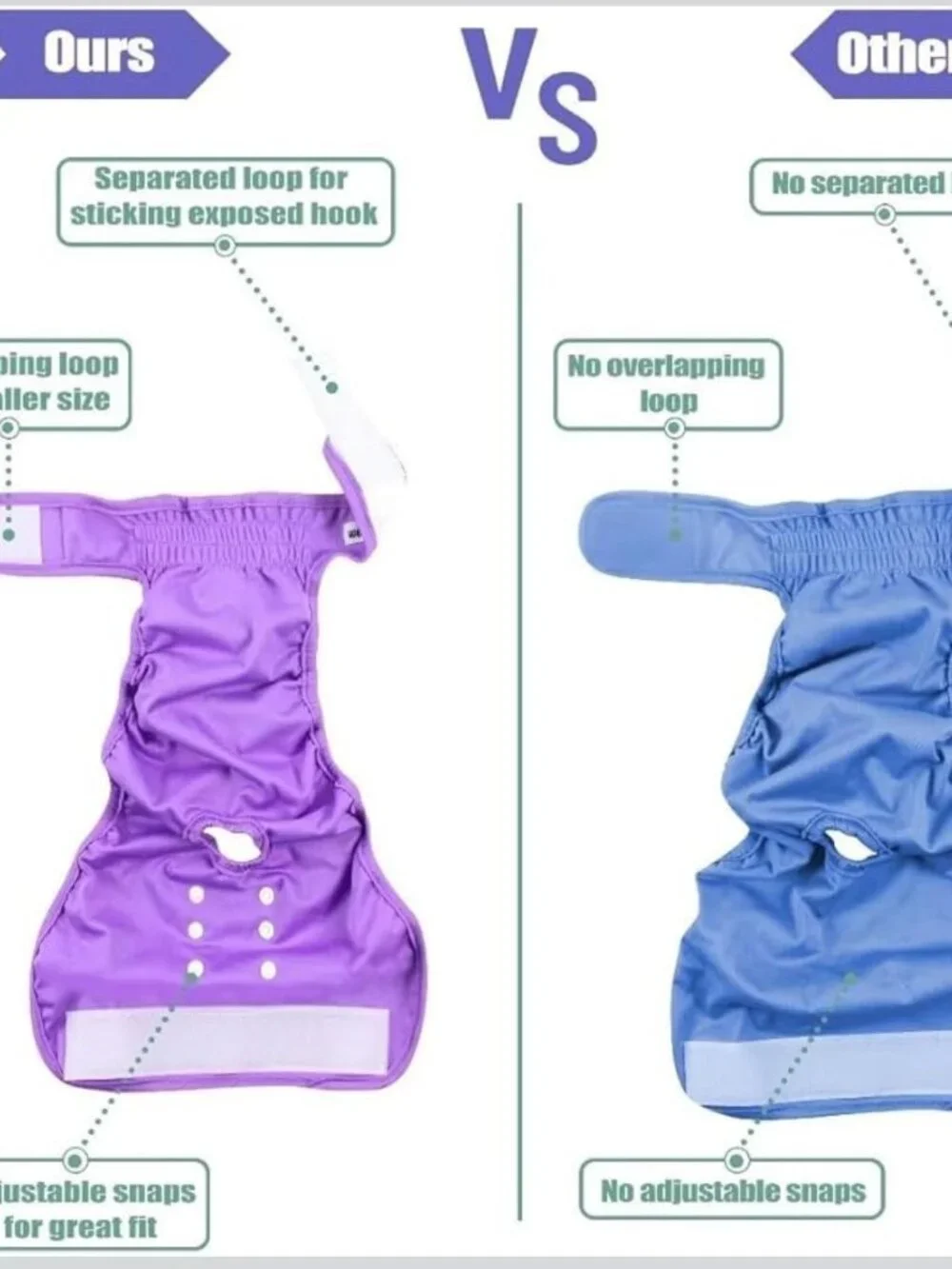 Lot of 3 - Washable Reusable Dog Diapers, XL, Bright Color, for Female Dogs
